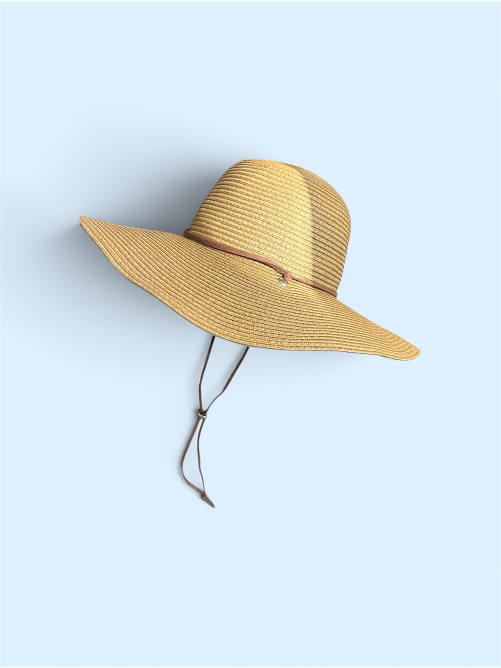 Banana Boat Wide-Brim Straw Sun Hat with Chin Strap
